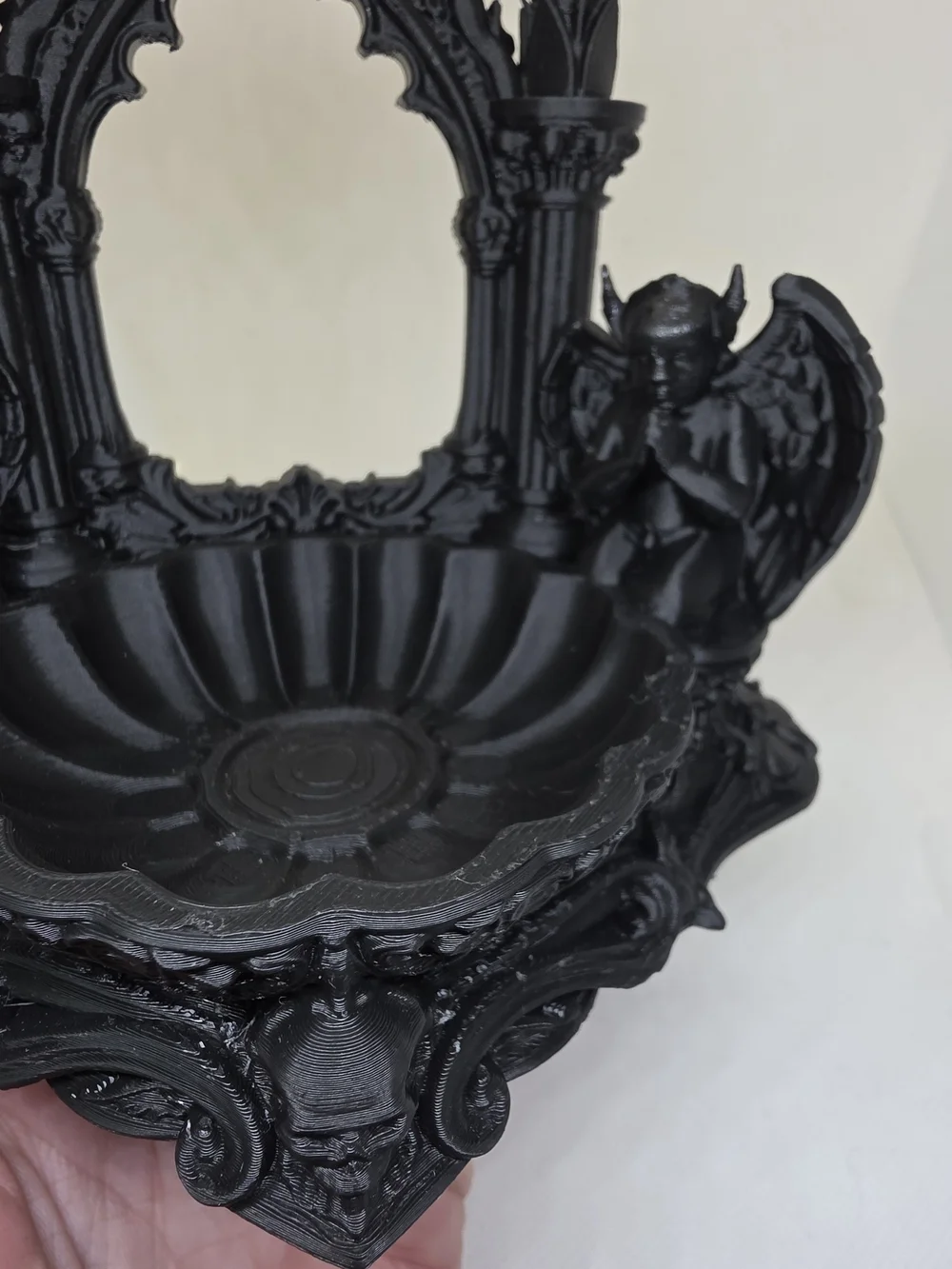 Black Gothic Angel Vanity Soap Dish Jewelry Tray